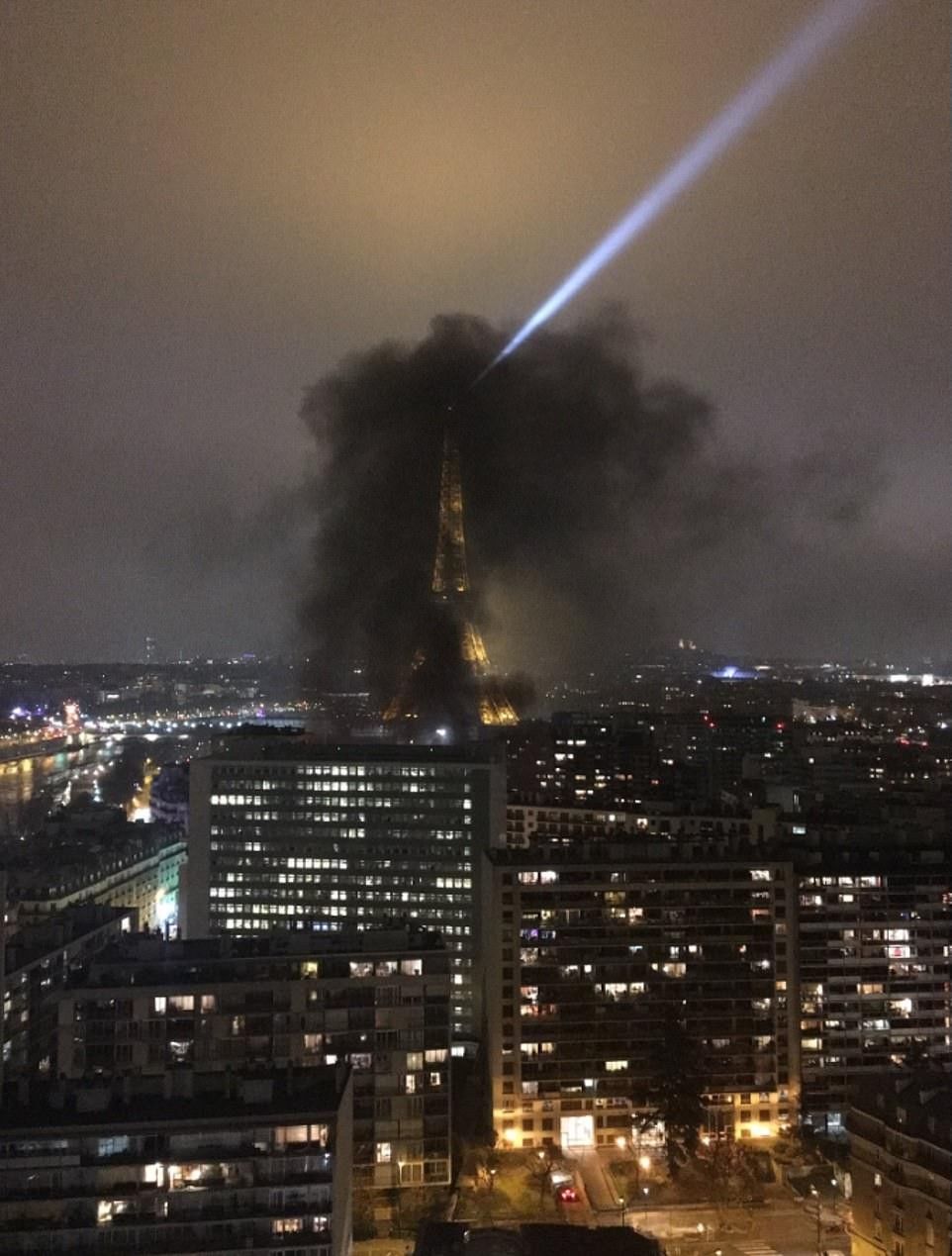 Eiffel Tower Burns